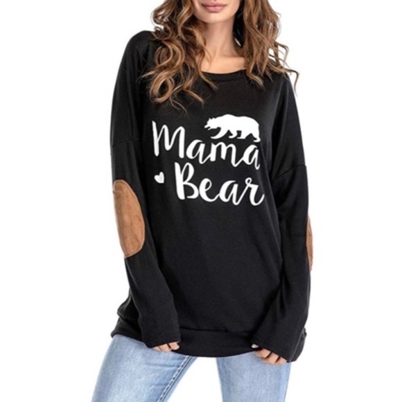 Mama Bear Sweaters - Mama Bear Soft Crew Neck Sweater Black M